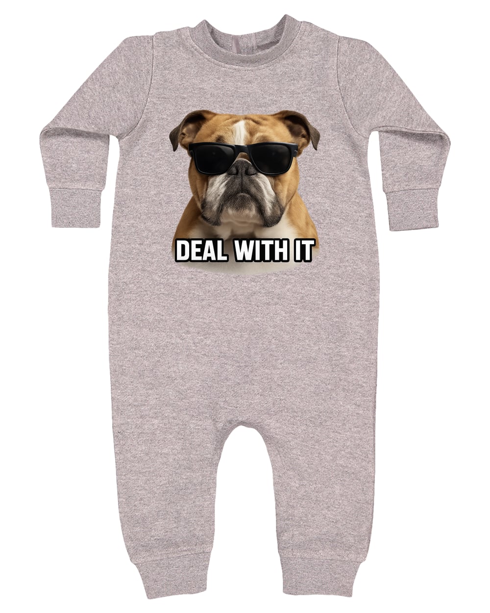 4447 Rabbit Skins Infant Fleece One-Piece Bodysuit - Heather Grey