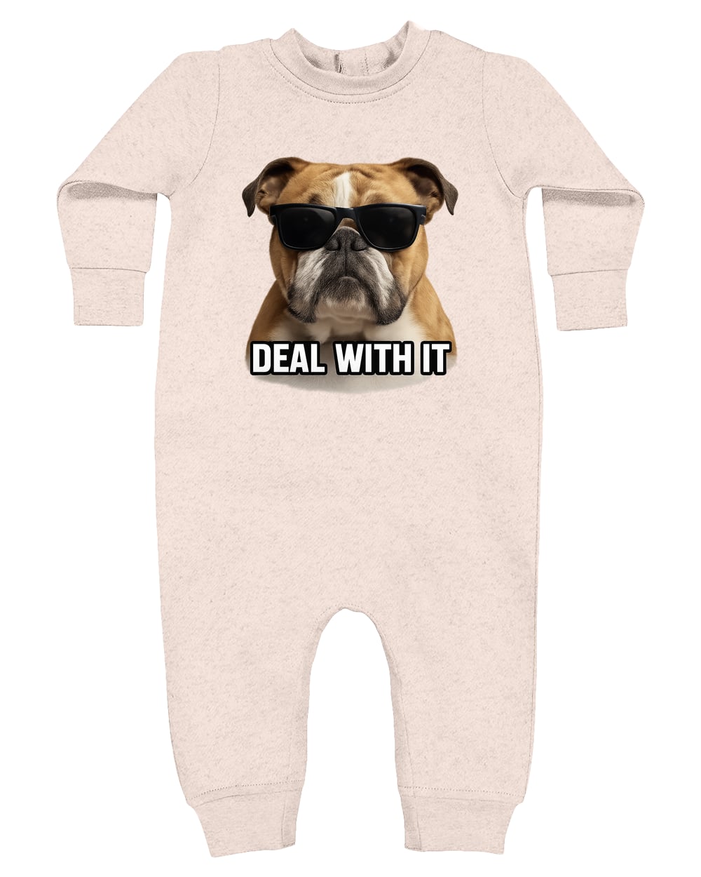 4447 Rabbit Skins Infant Fleece One-Piece Bodysuit - Natural Heather