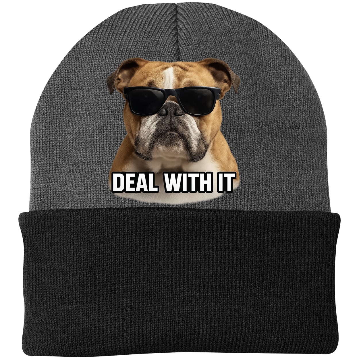 CP90 Port & Company Knit Beanie - Athletic Oxford/Black