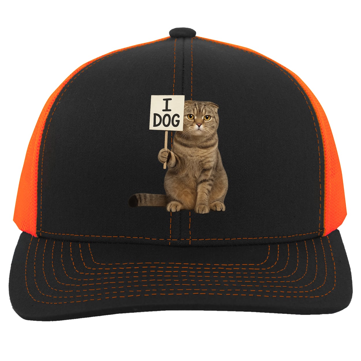 104C Trucker Snap Back - Black/Neon Orange