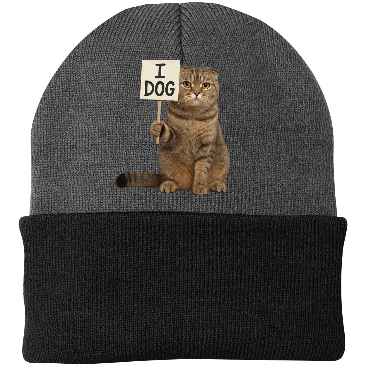 CP90 Port & Company Knit Beanie - Athletic Oxford/Black