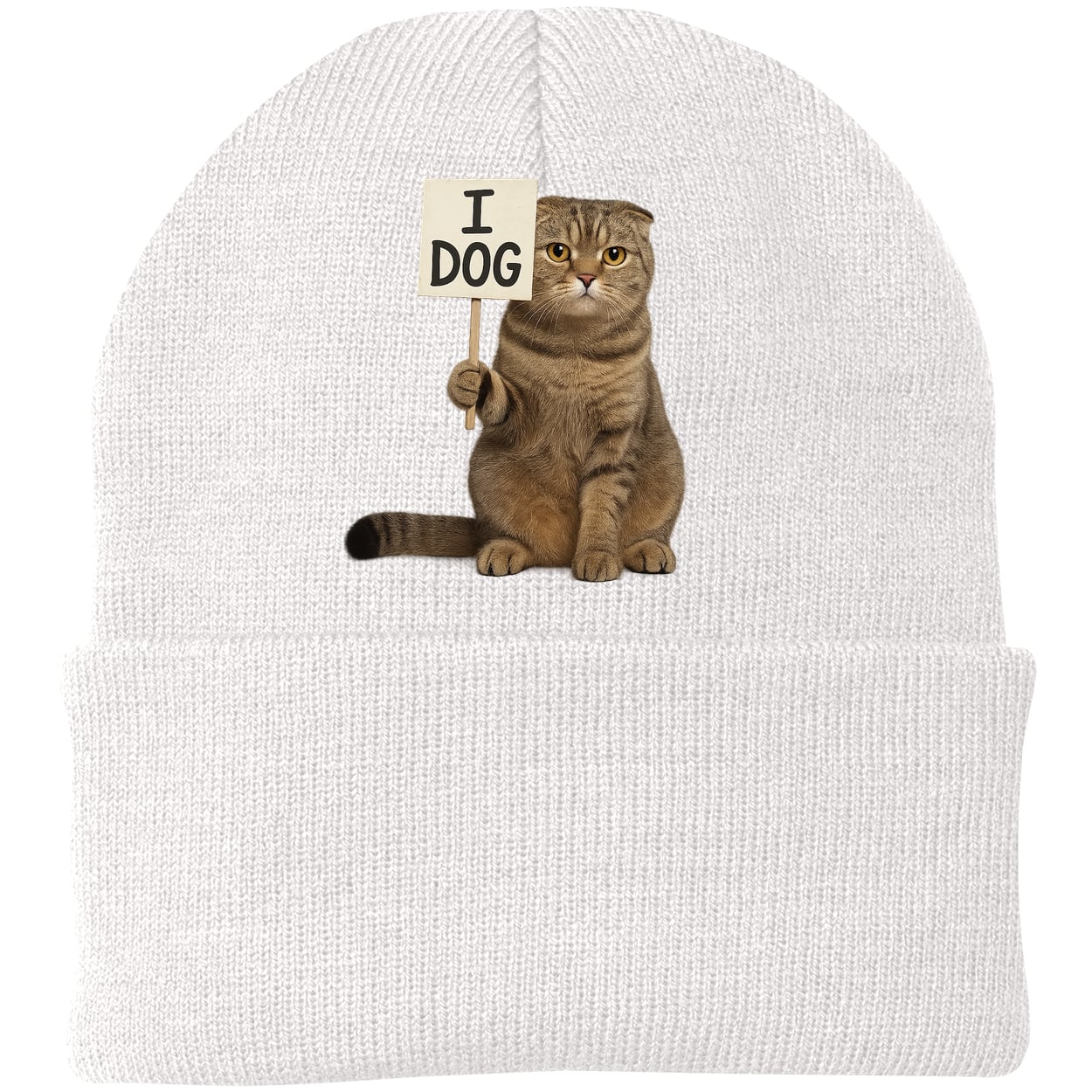 CP90 Port & Company Knit Beanie - White