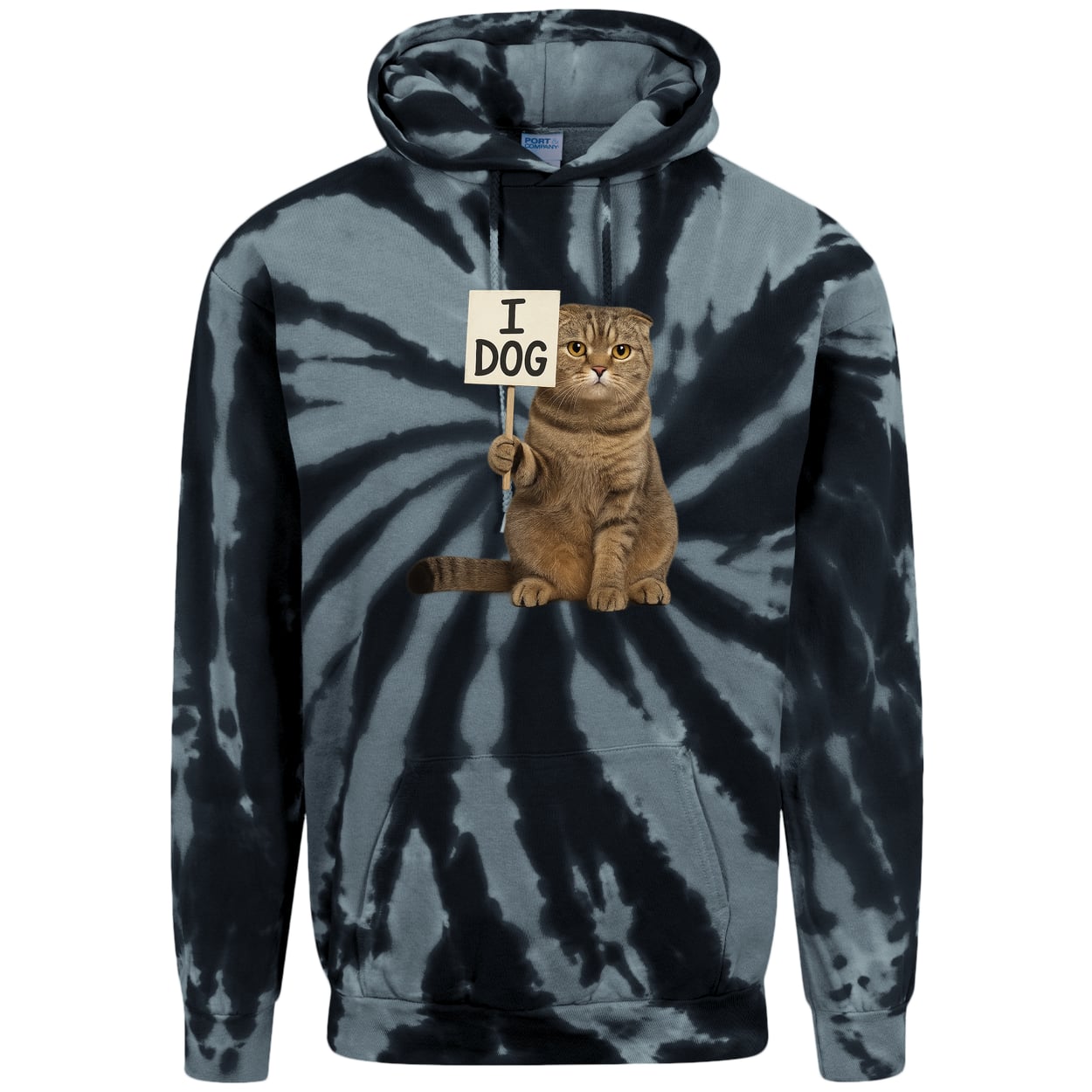 PC146 Port & Company Adult Tie-Dye Pullover Hoodie - Black