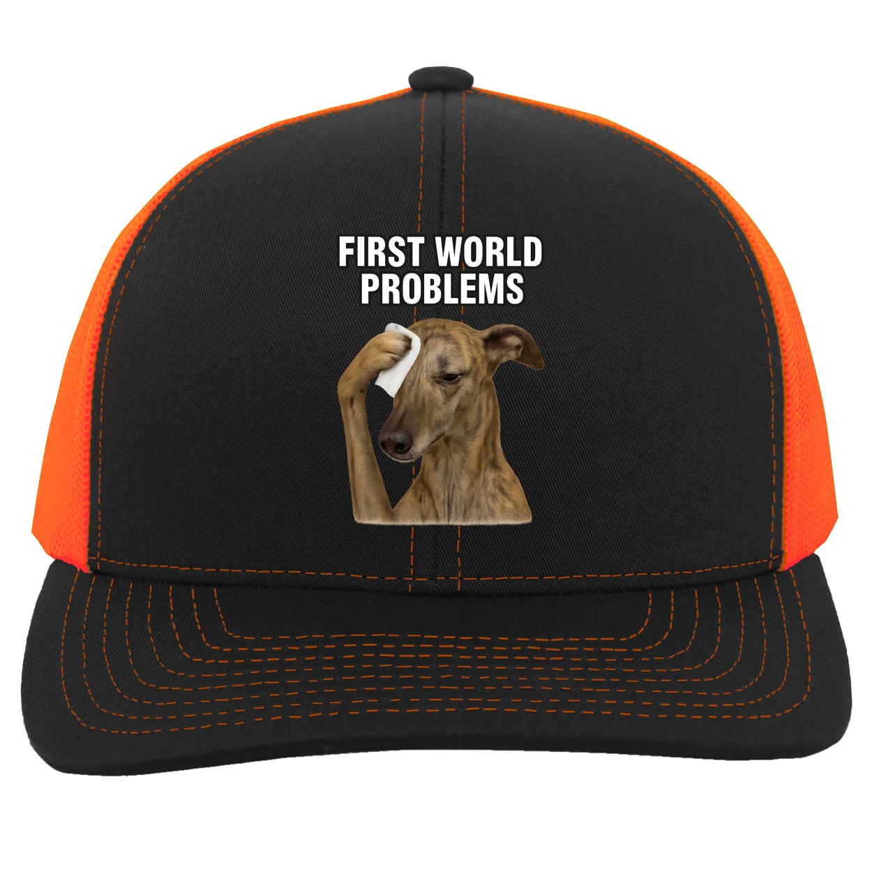 104C Trucker Snap Back - Black/Neon Orange