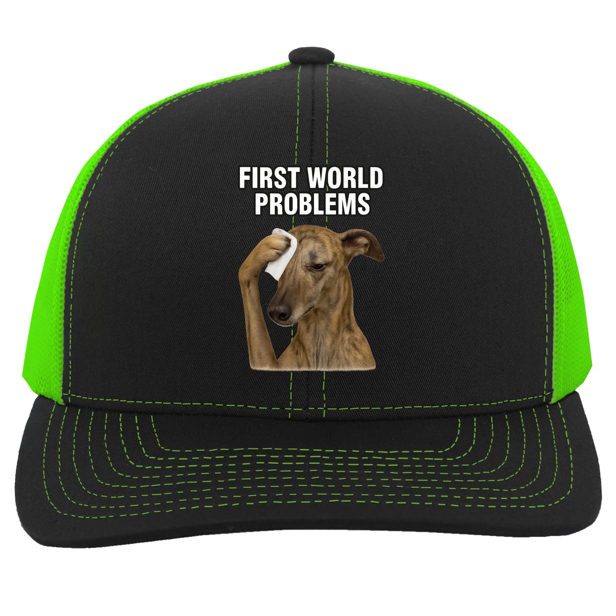104C Trucker Snap Back - Black/Neon Green