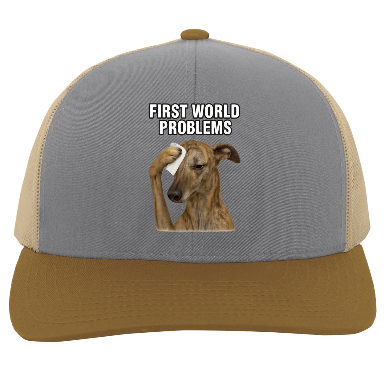 104C Trucker Snap Back - Heather/Beige/Amber