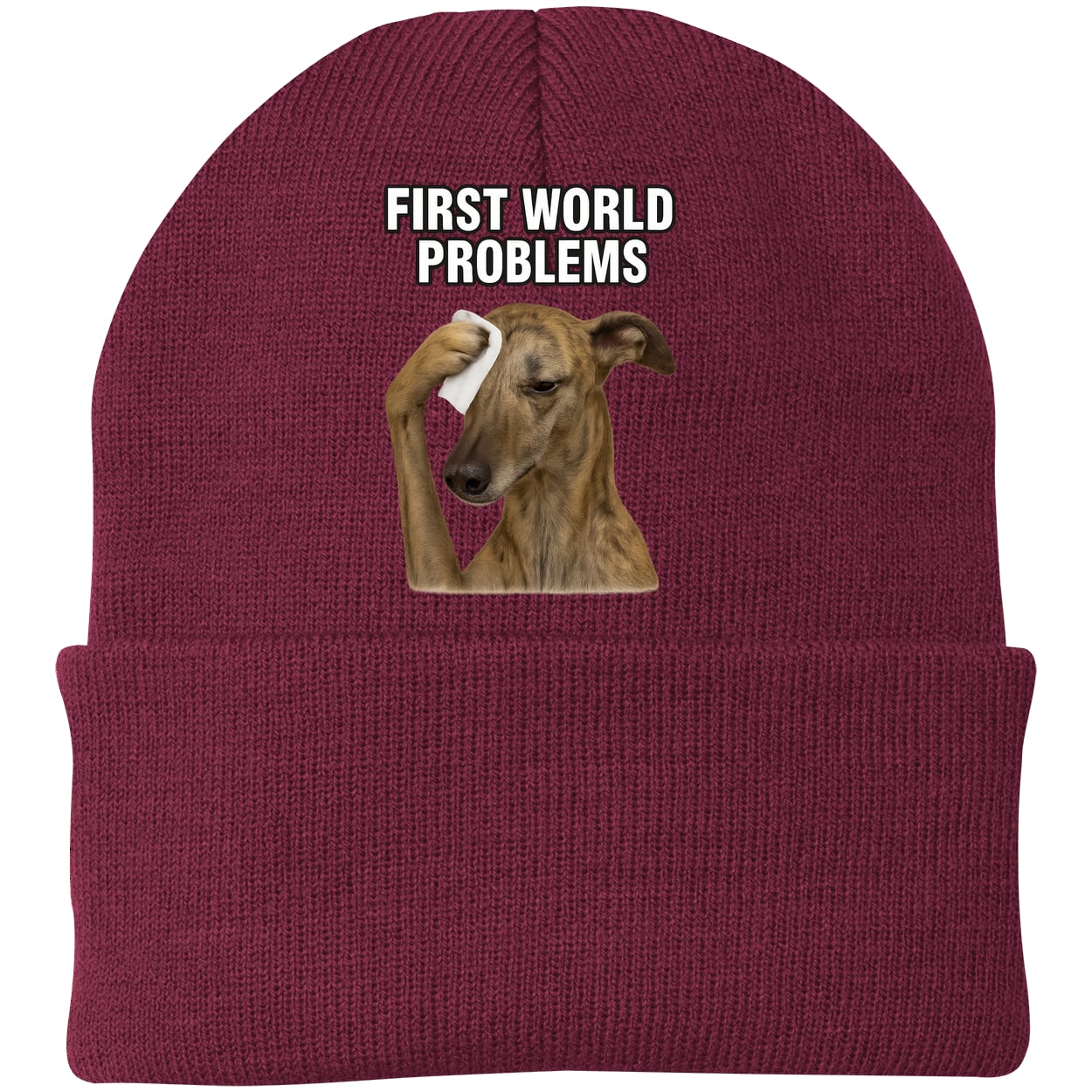 CP90 Port & Company Knit Beanie - Maroon