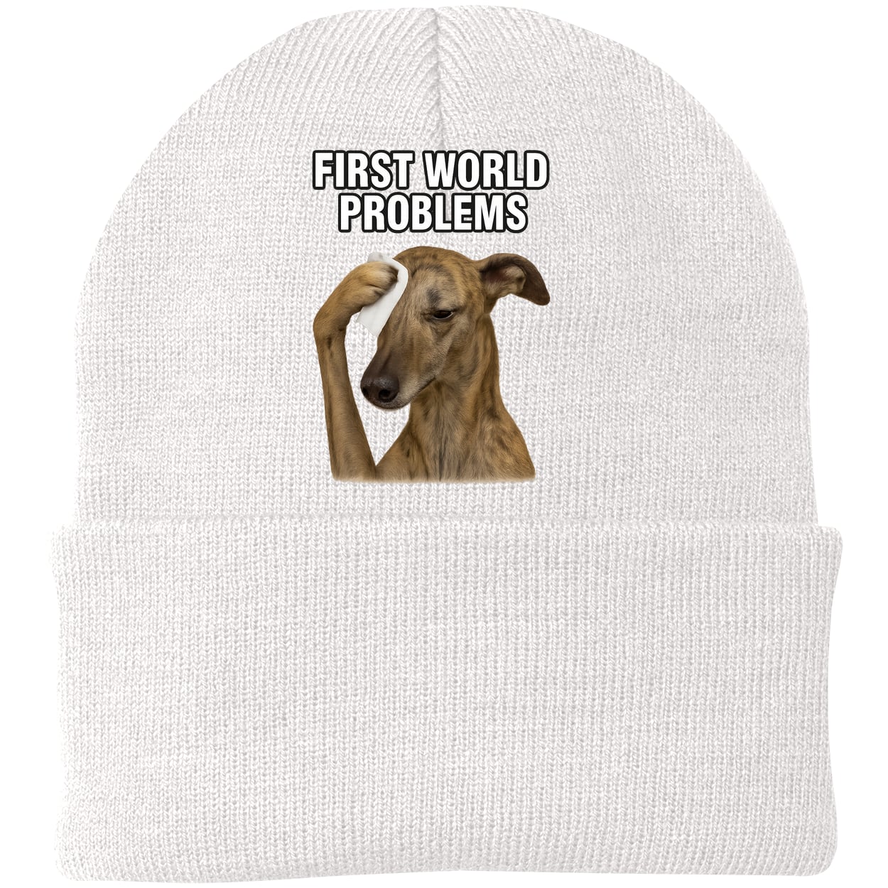 CP90 Port & Company Knit Beanie - White