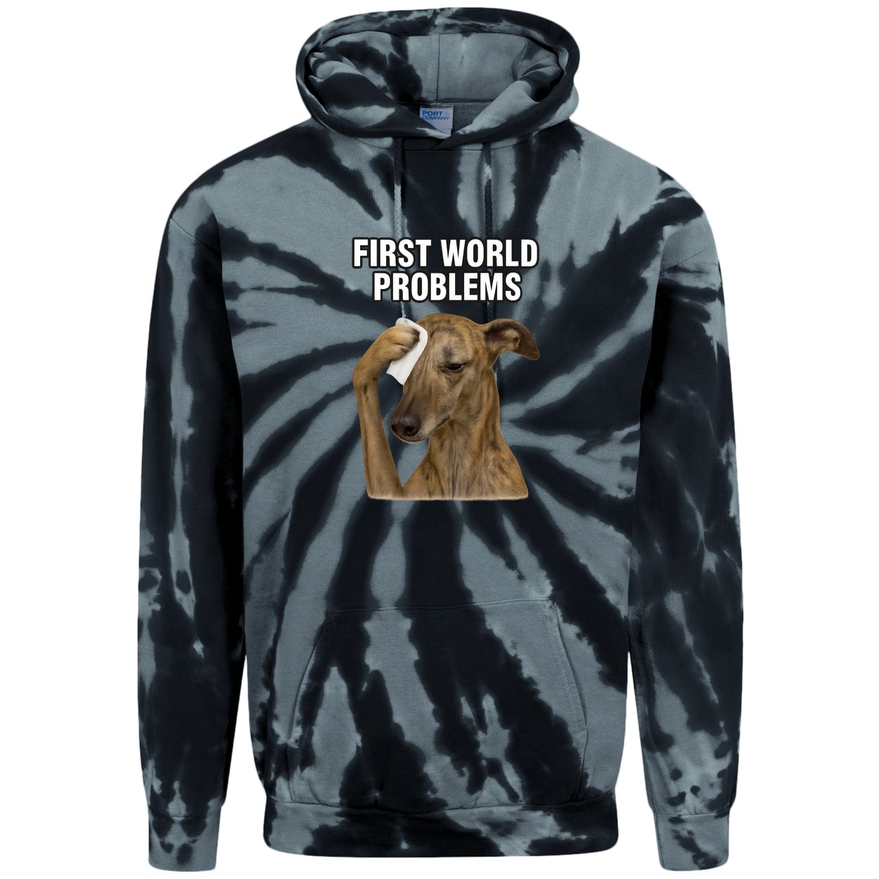 PC146 Port & Company Adult Tie-Dye Pullover Hoodie - Black
