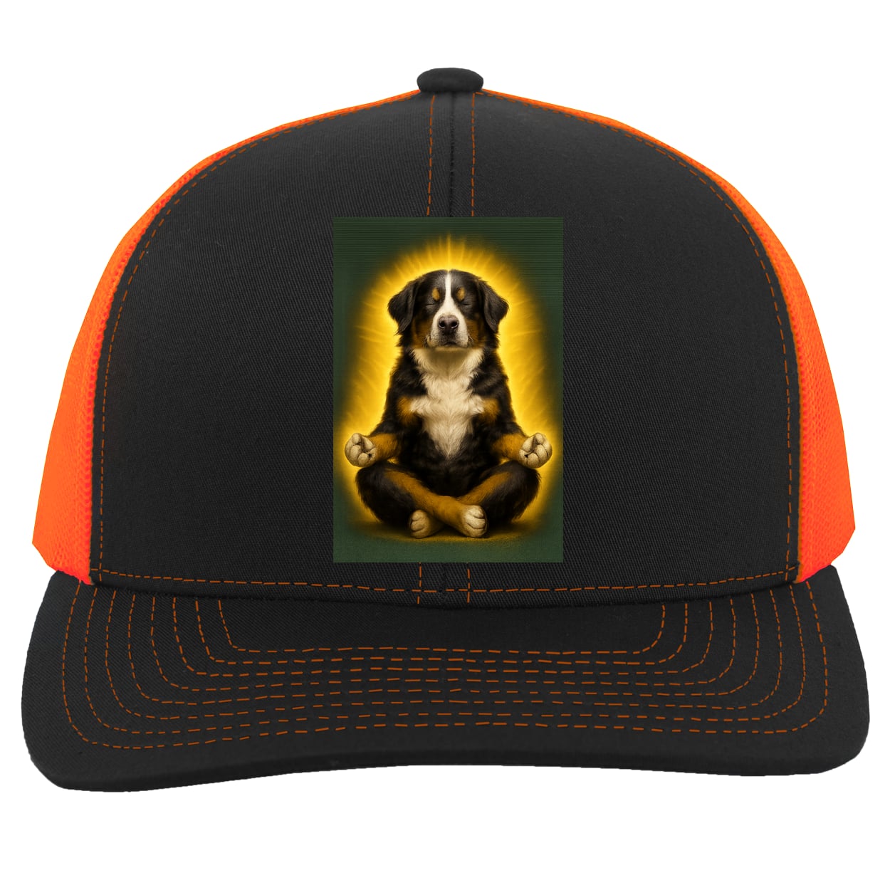 104C Trucker Snap Back - Black/Neon Orange