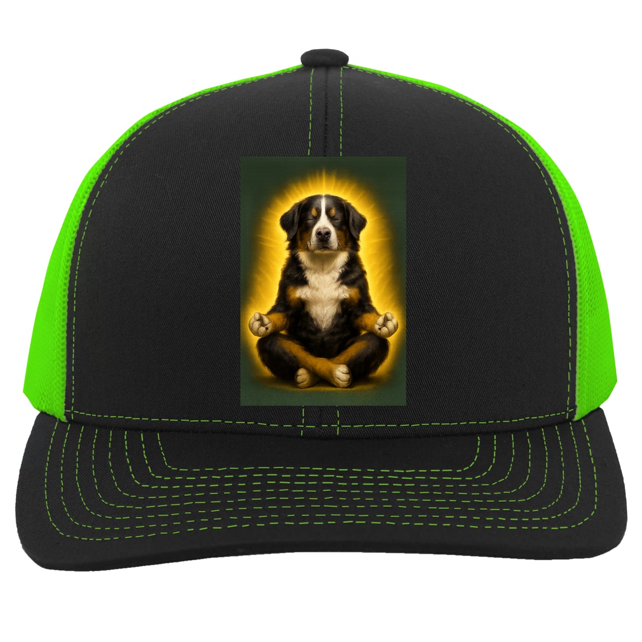 104C Trucker Snap Back - Black/Neon Green