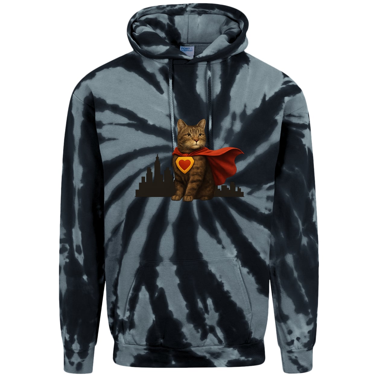 PC146 Port & Company Adult Tie-Dye Pullover Hoodie - Black