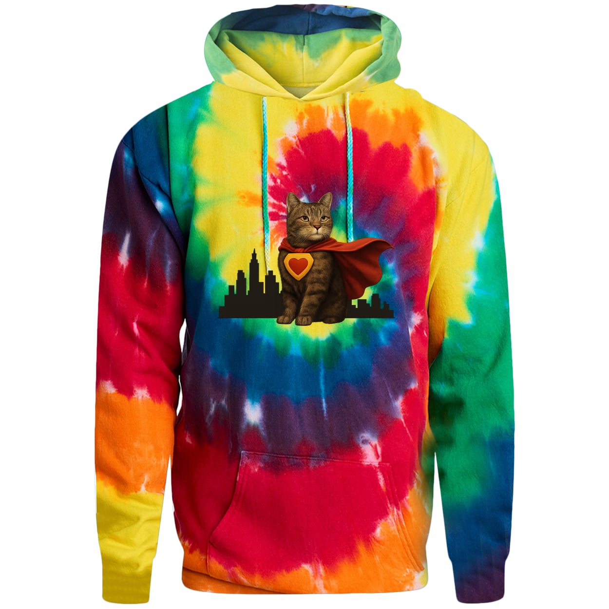 PC146 Port & Company Adult Tie-Dye Pullover Hoodie - Rainbow
