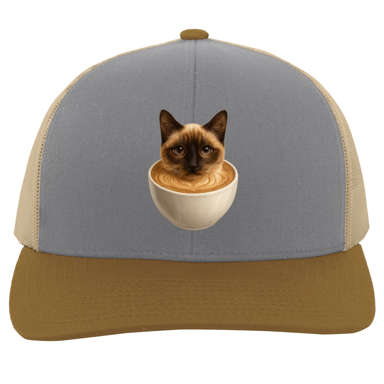 104C Trucker Snap Back - Heather/Beige/Amber