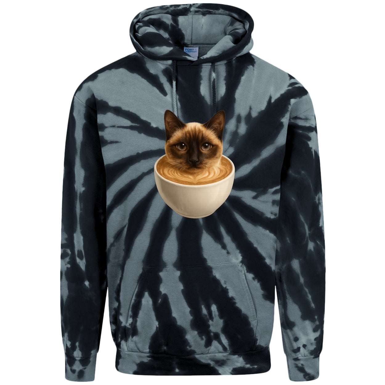 PC146 Port & Company Adult Tie-Dye Pullover Hoodie - Black