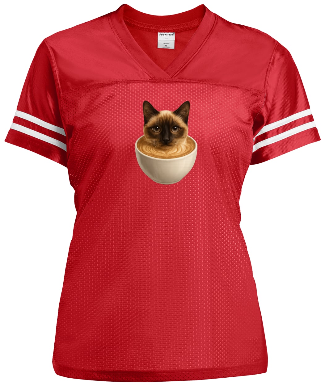 LST307 Sport-Tek Ladies' Replica Jersey - True Red/White