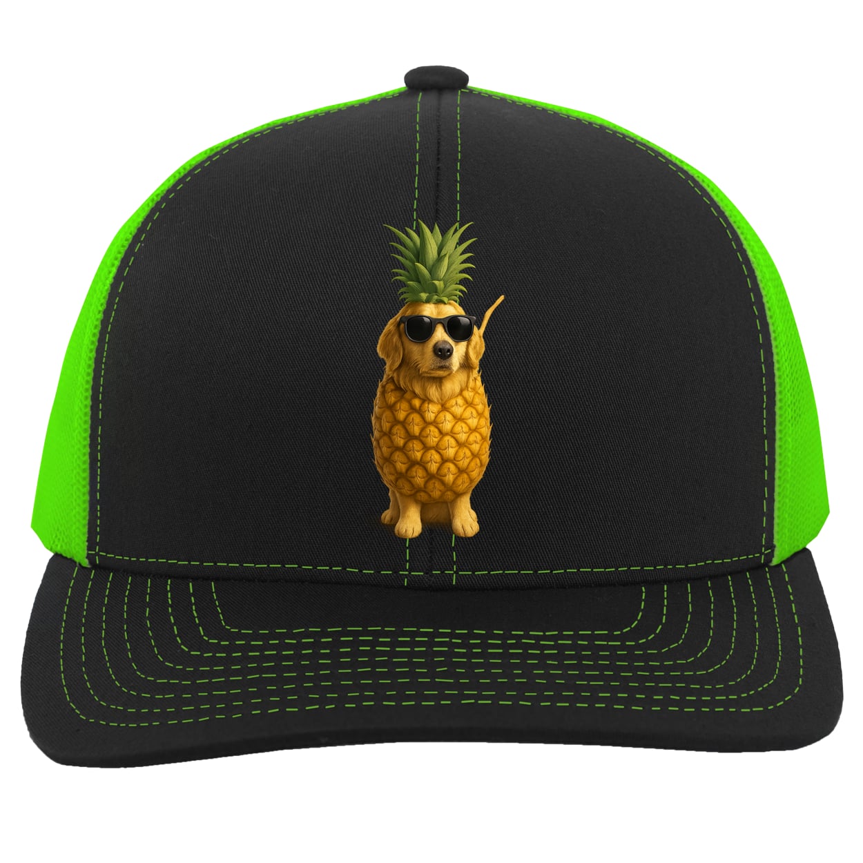 104C Trucker Snap Back - Black/Neon Green