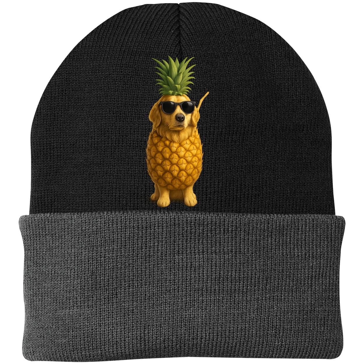 CP90 Port & Company Knit Beanie - Black/Gray