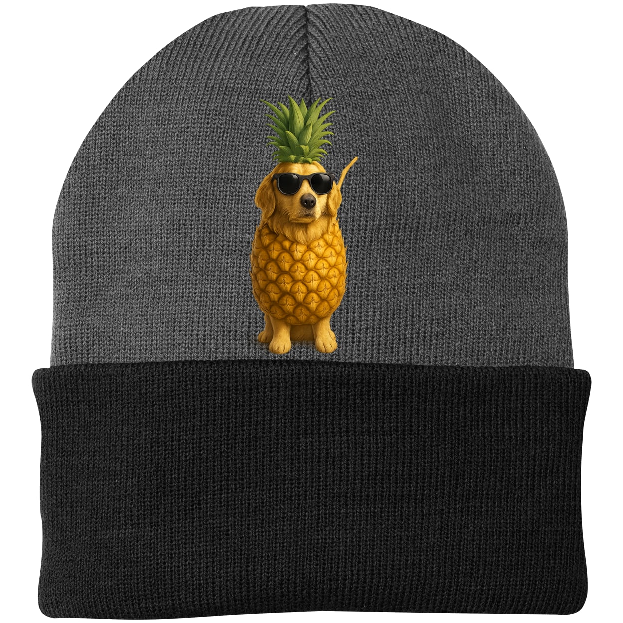 CP90 Port & Company Knit Beanie - Athletic Oxford/Black