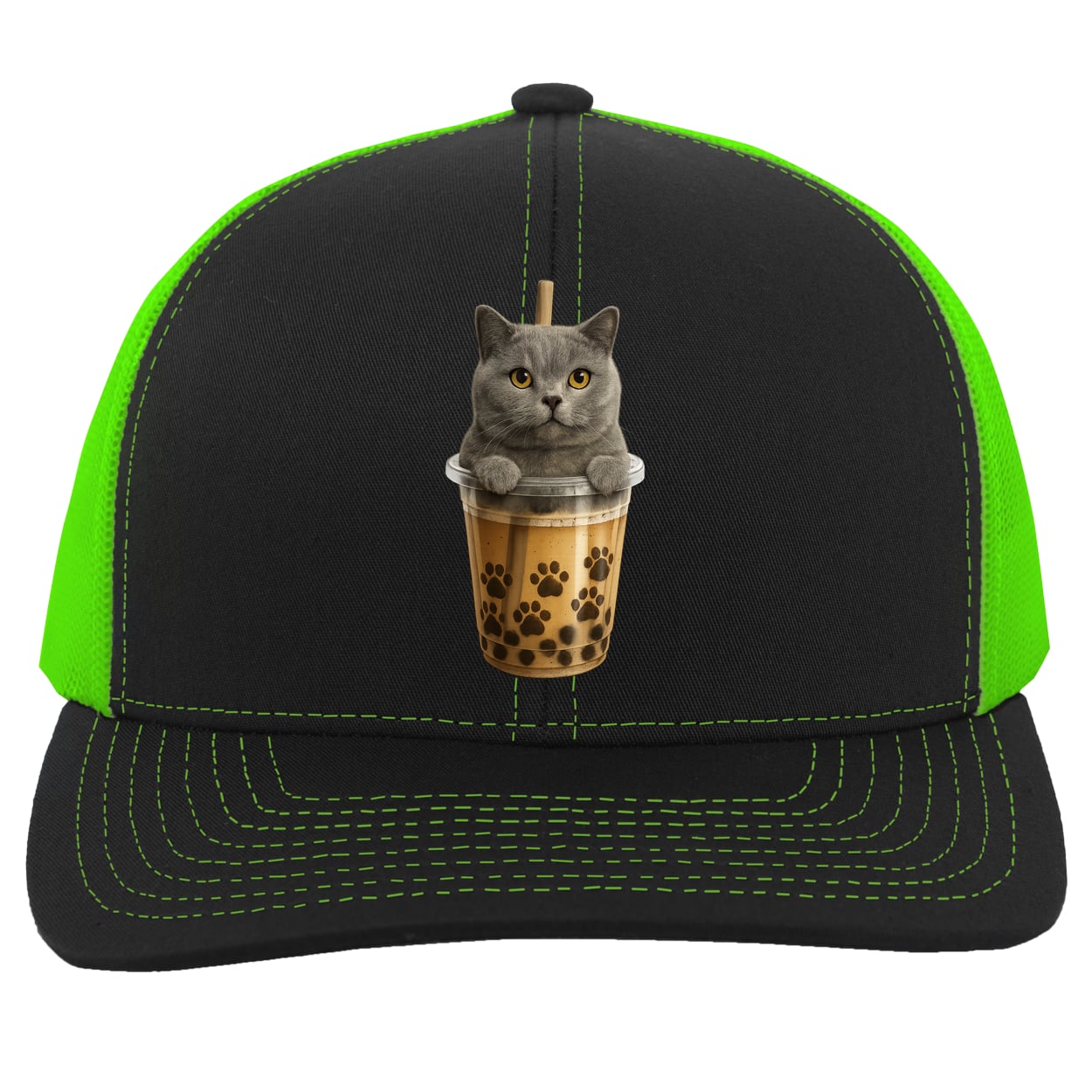 104C Trucker Snap Back - Black/Neon Green