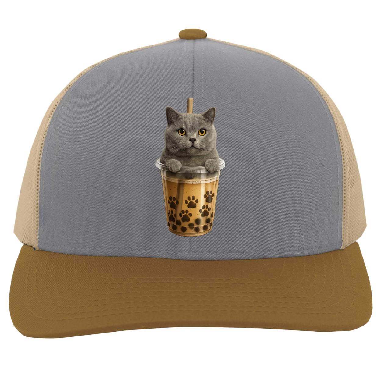 104C Trucker Snap Back - Heather/Beige/Amber