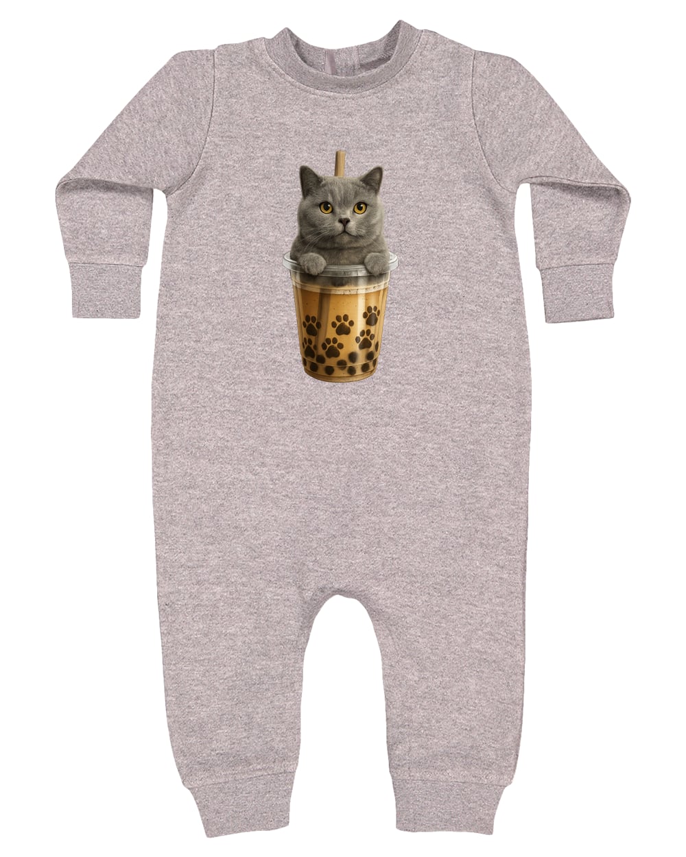 4447 Rabbit Skins Infant Fleece One-Piece Bodysuit - Heather Grey