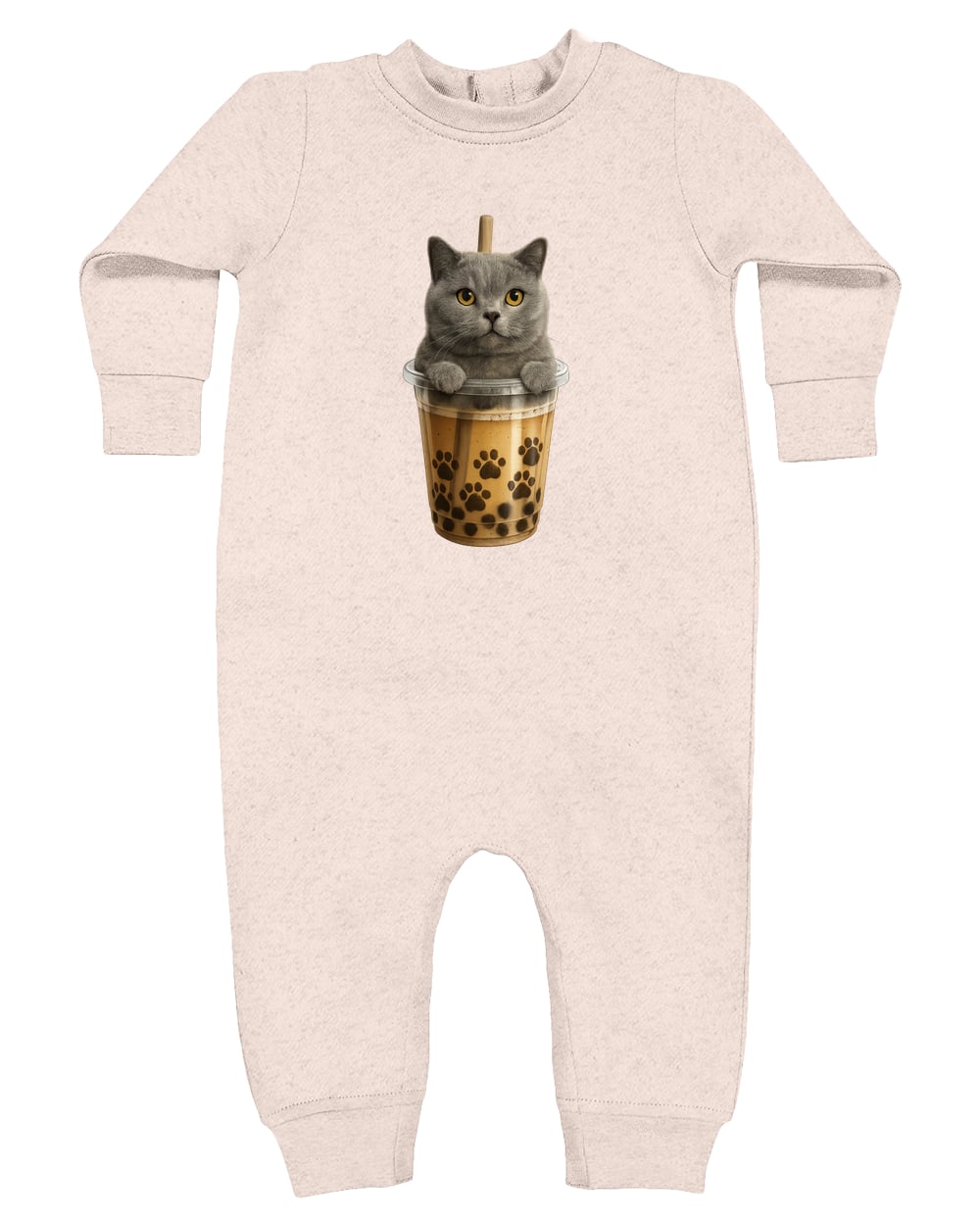 4447 Rabbit Skins Infant Fleece One-Piece Bodysuit - Natural Heather
