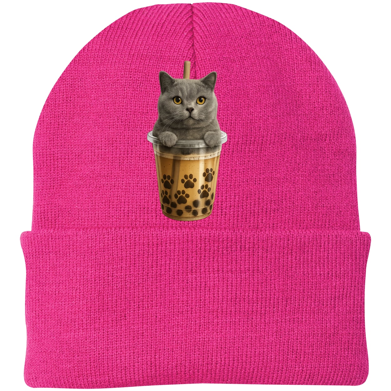 CP90 Port & Company Knit Beanie - Neon Pink