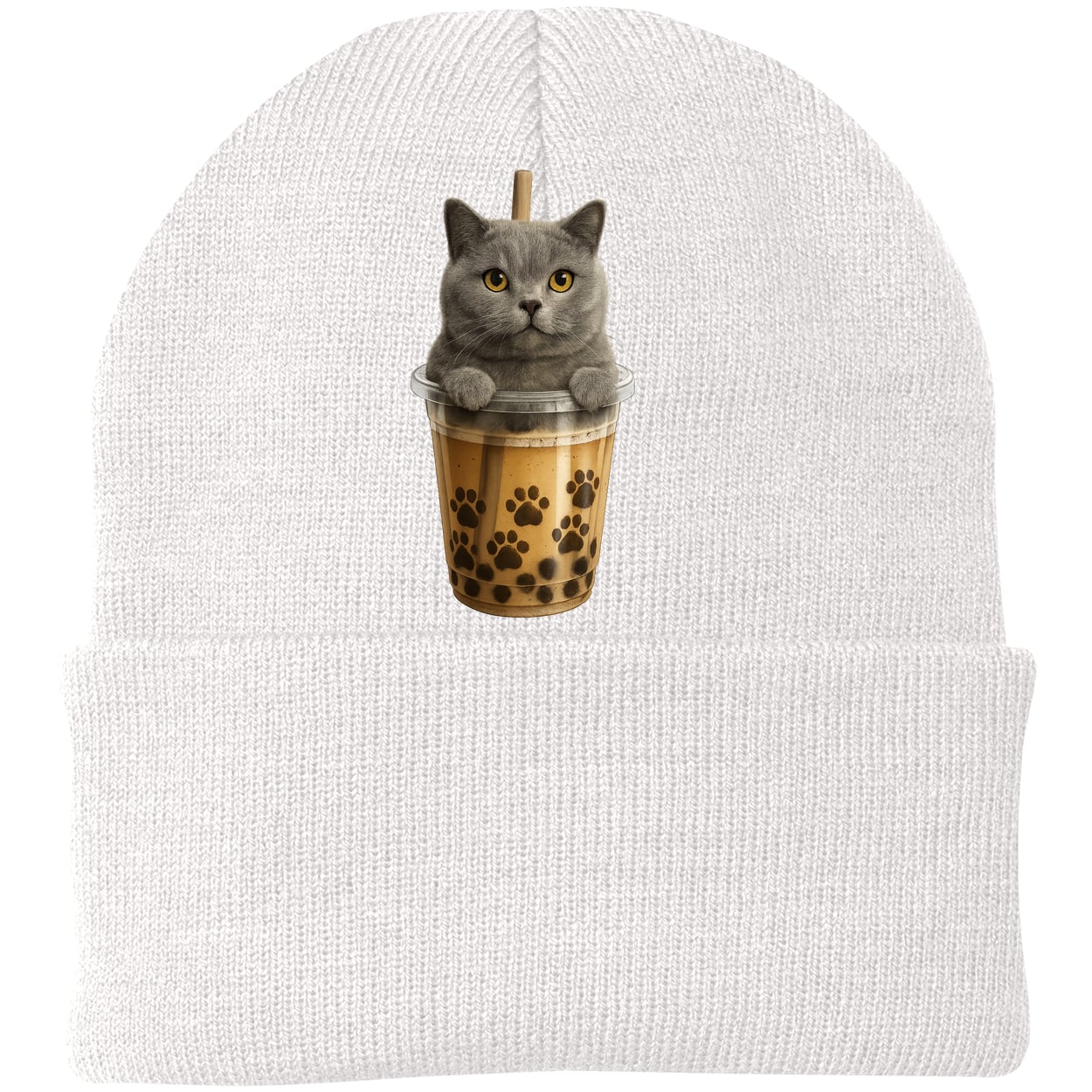 CP90 Port & Company Knit Beanie - White