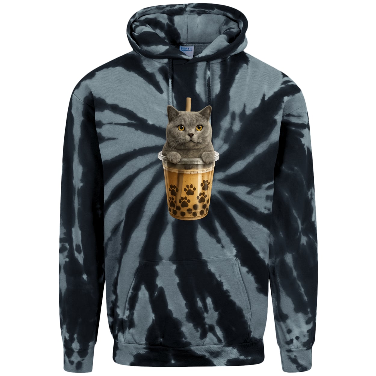 PC146 Port & Company Adult Tie-Dye Pullover Hoodie - Black