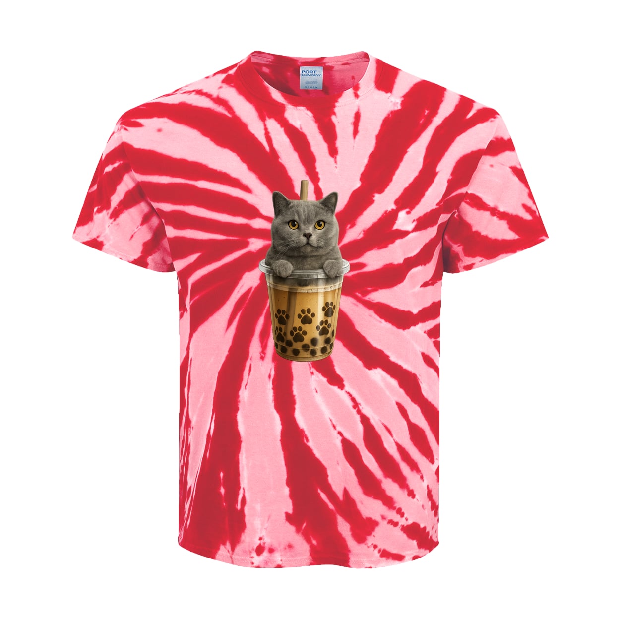 PC147Y Port & Company Kids Tie-Dye Tee - Red