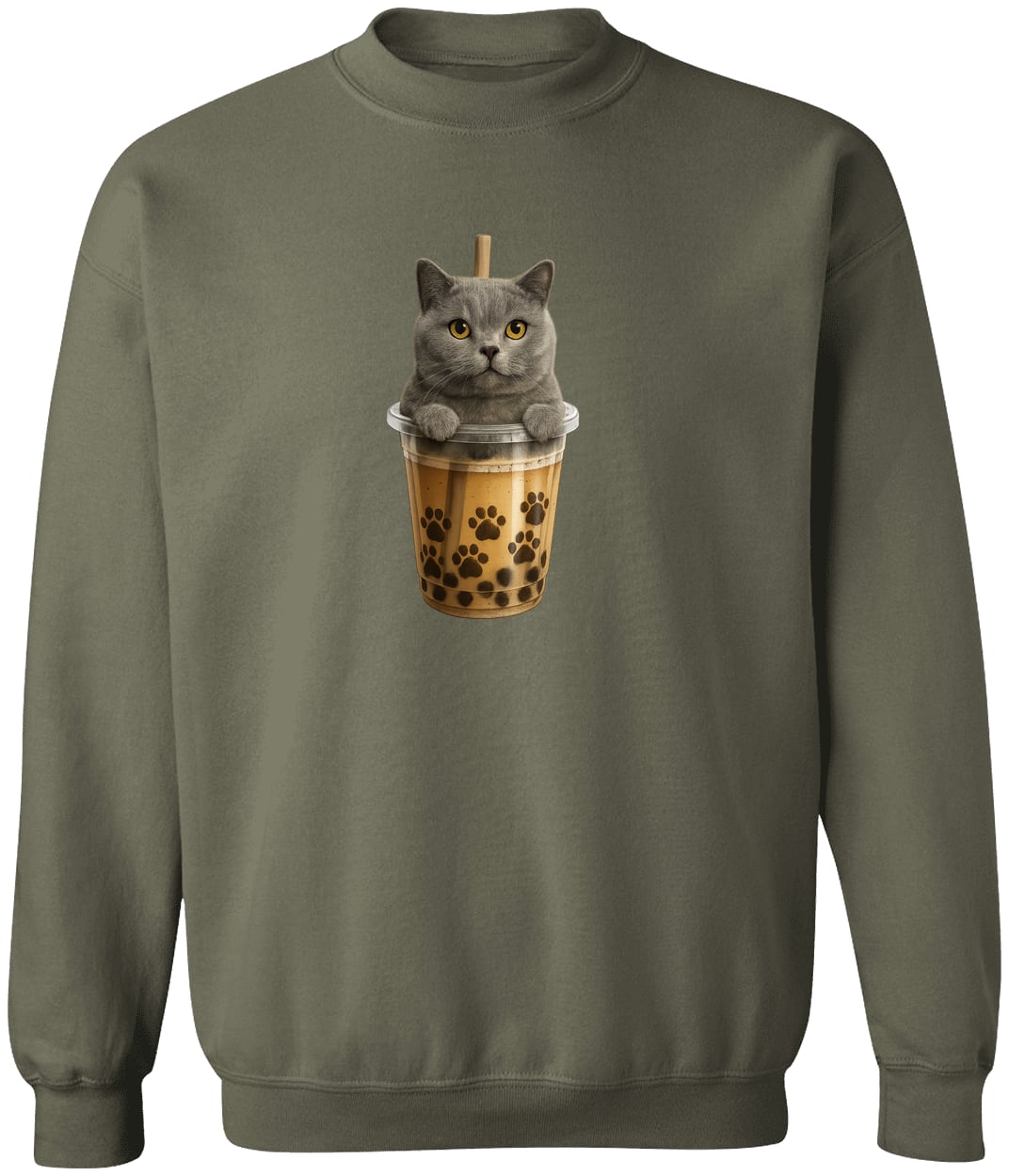 G180 Gildan Crewneck Pullover Sweatshirt - Military Green
