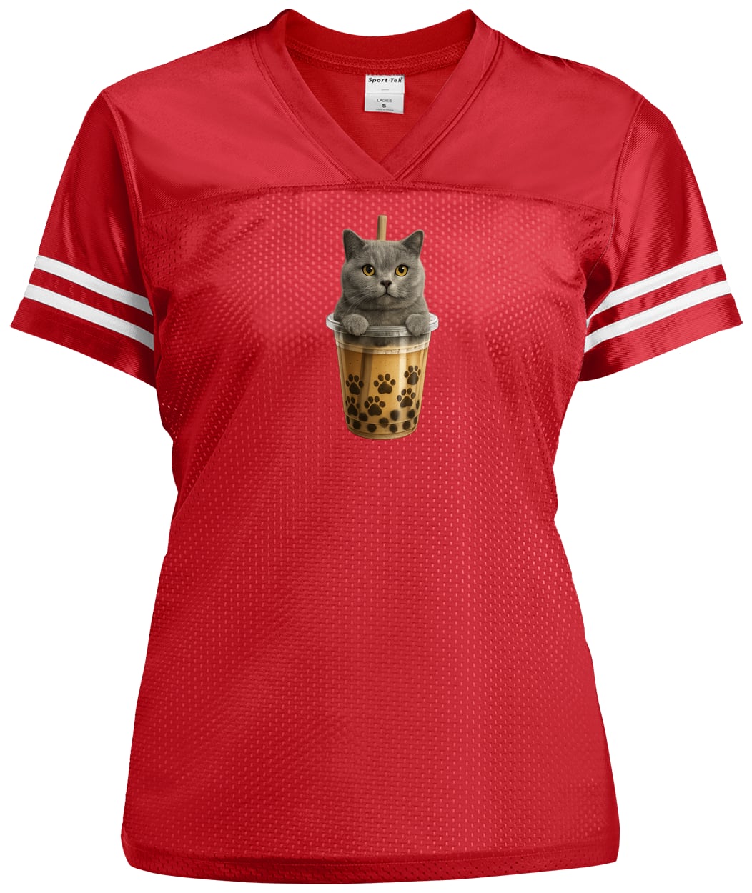 LST307 Sport-Tek Ladies' Replica Jersey - True Red/White
