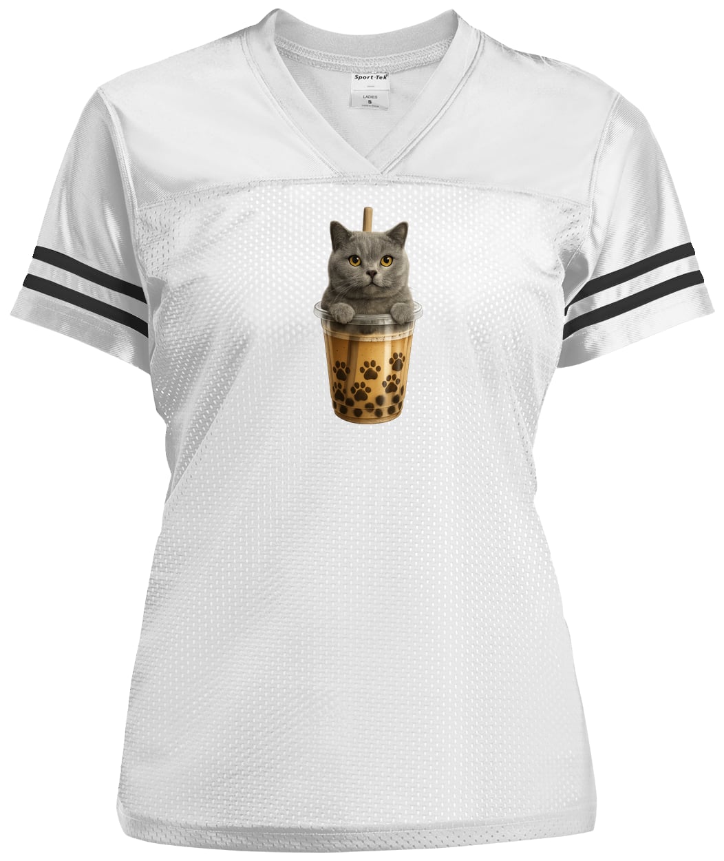 LST307 Sport-Tek Ladies' Replica Jersey - White/Black