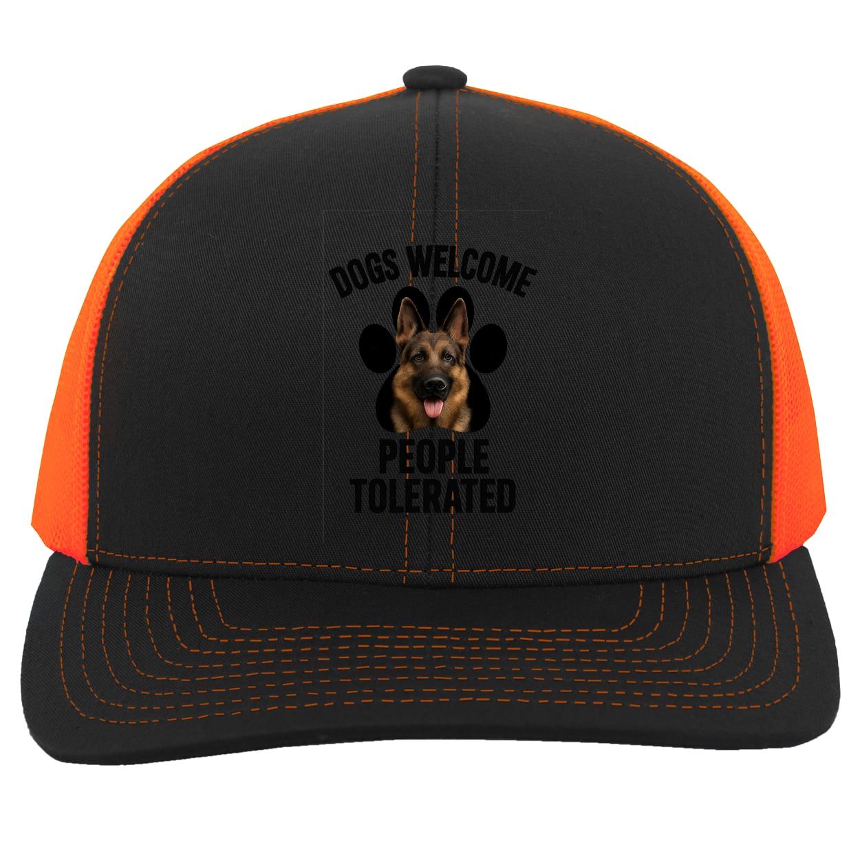 104C Trucker Snap Back - Black/Neon Orange