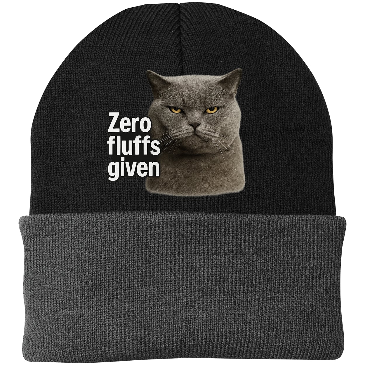 CP90 Port & Company Knit Beanie - Black/Gray