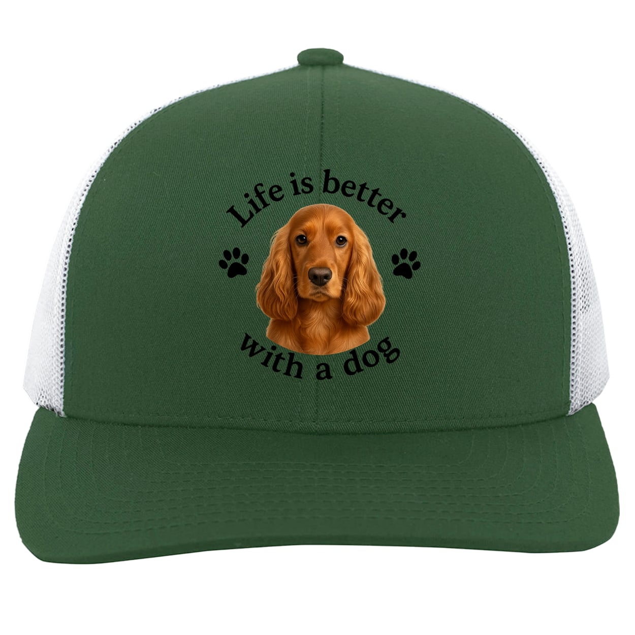 104C Trucker Snap Back - Dark Green/White