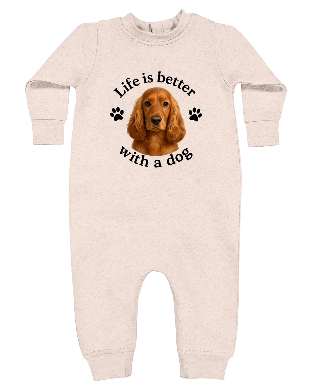 4447 Rabbit Skins Infant Fleece One-Piece Bodysuit - Natural Heather
