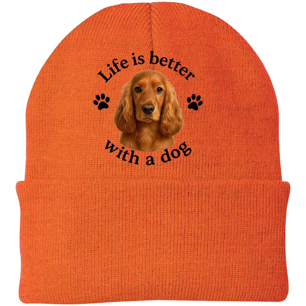 CP90 Port & Company Knit Beanie - Neon Orange