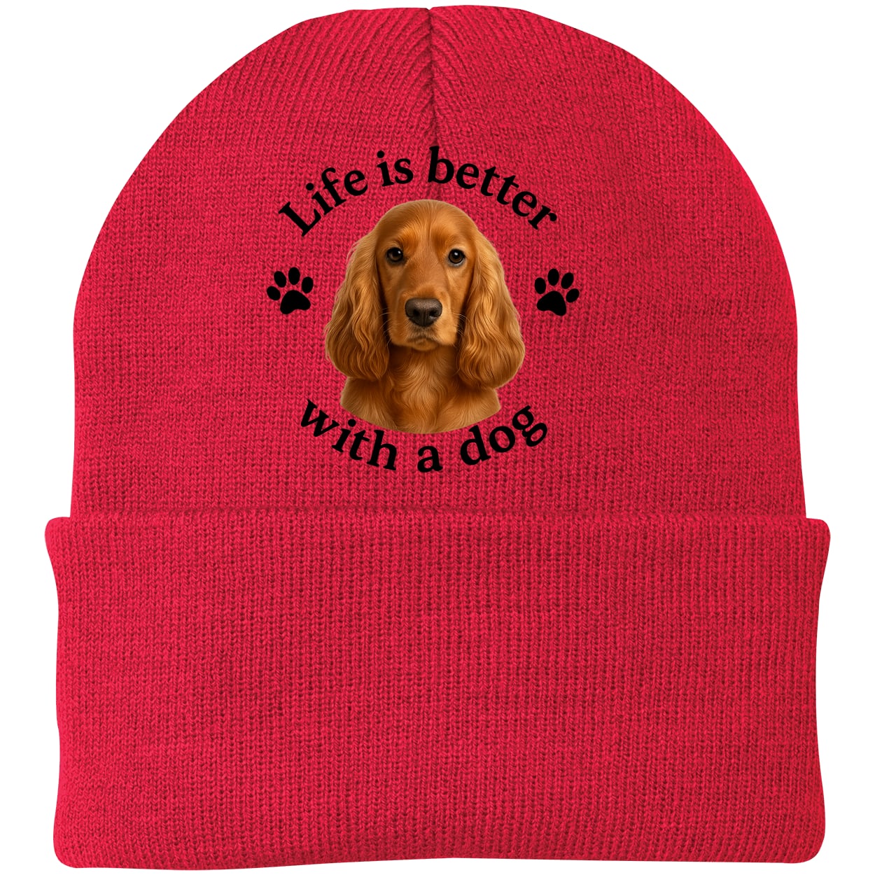 CP90 Port & Company Knit Beanie - Athletic Red