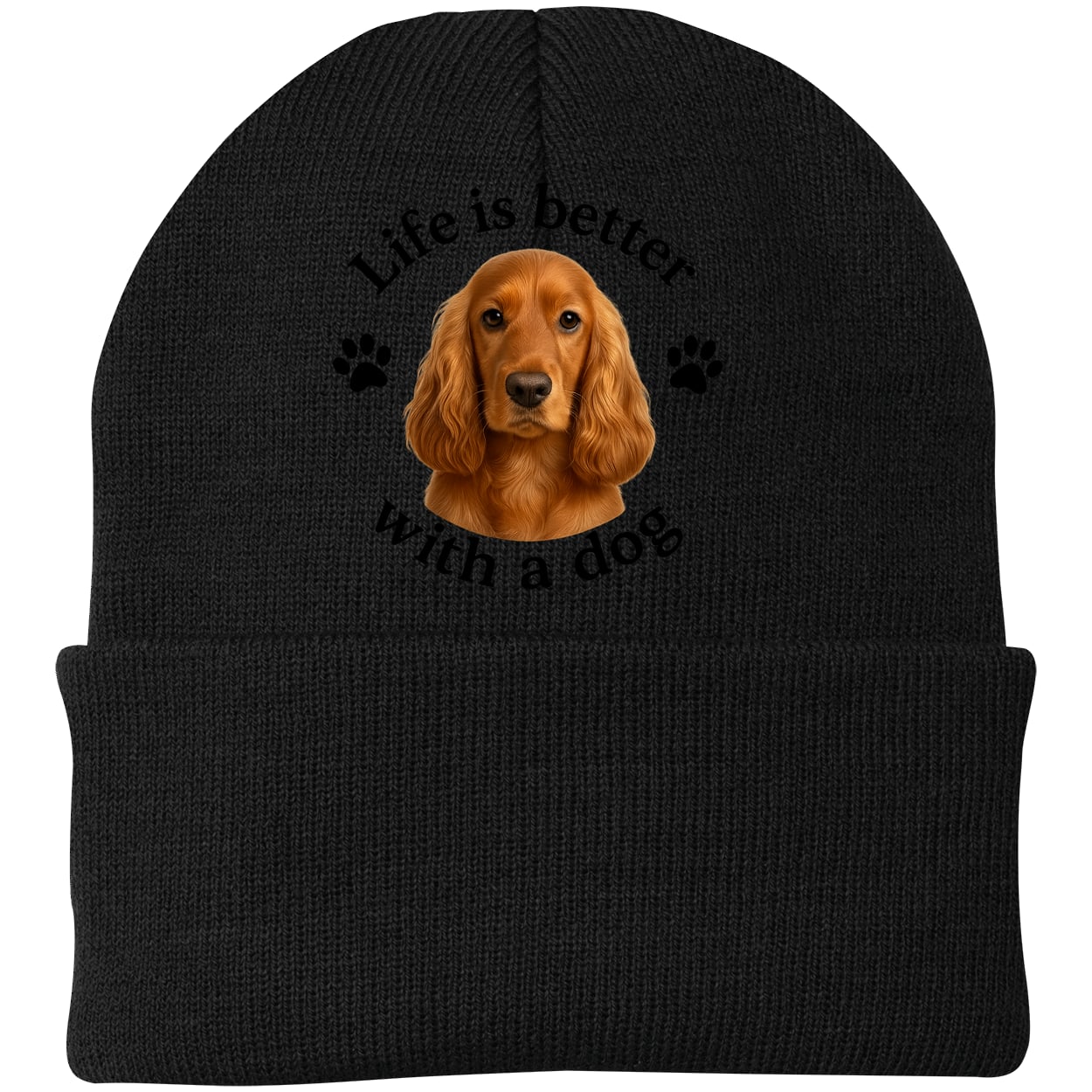 CP90 Port & Company Knit Beanie - Black