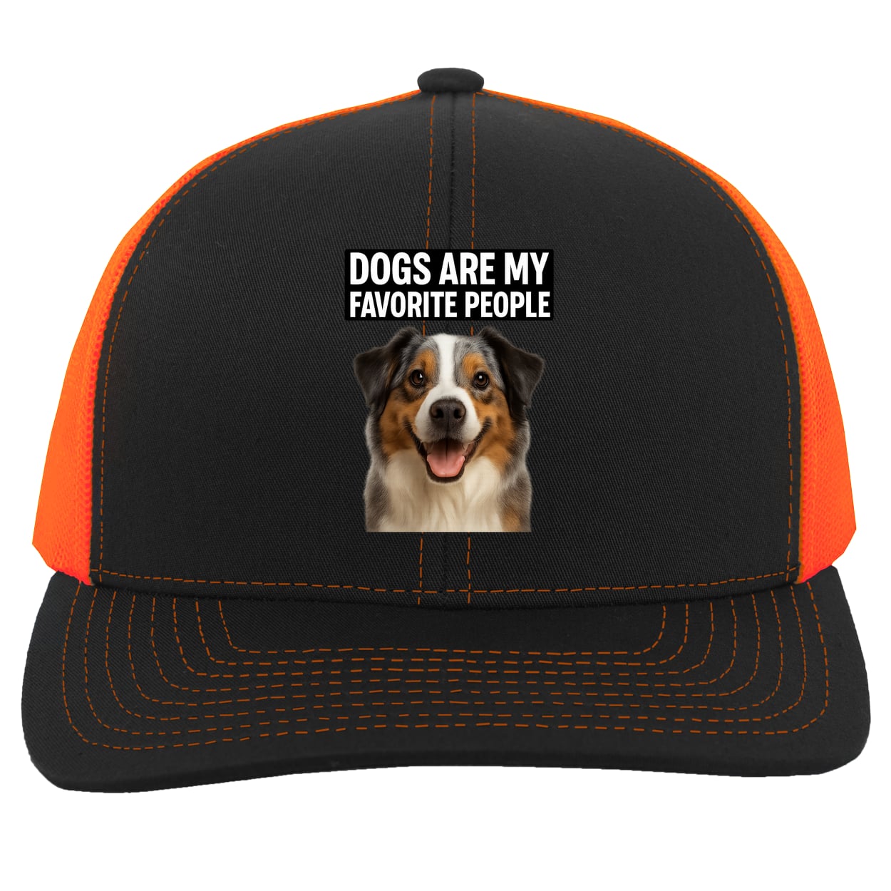 104C Trucker Snap Back - Black/Neon Orange