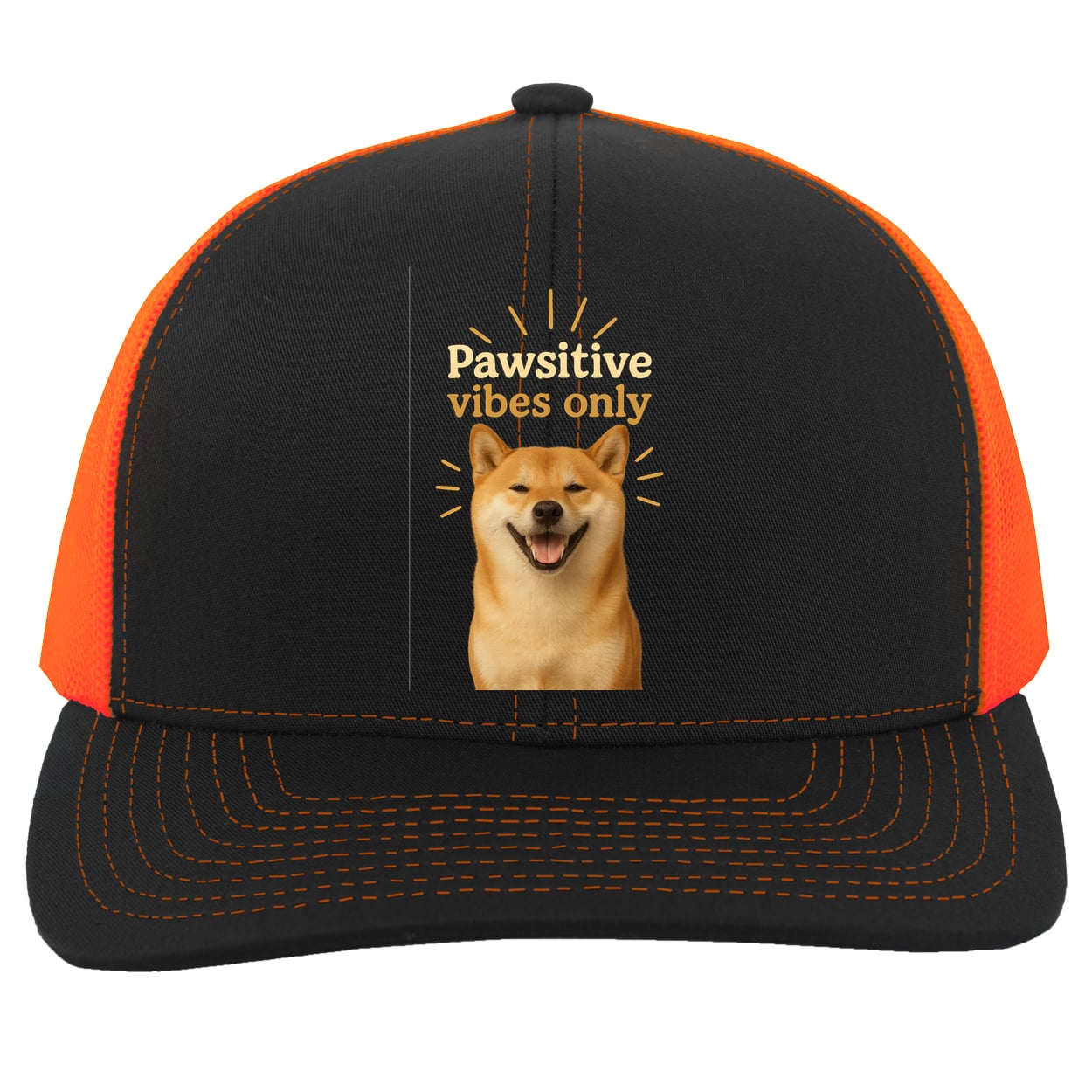 104C Trucker Snap Back - Black/Neon Orange