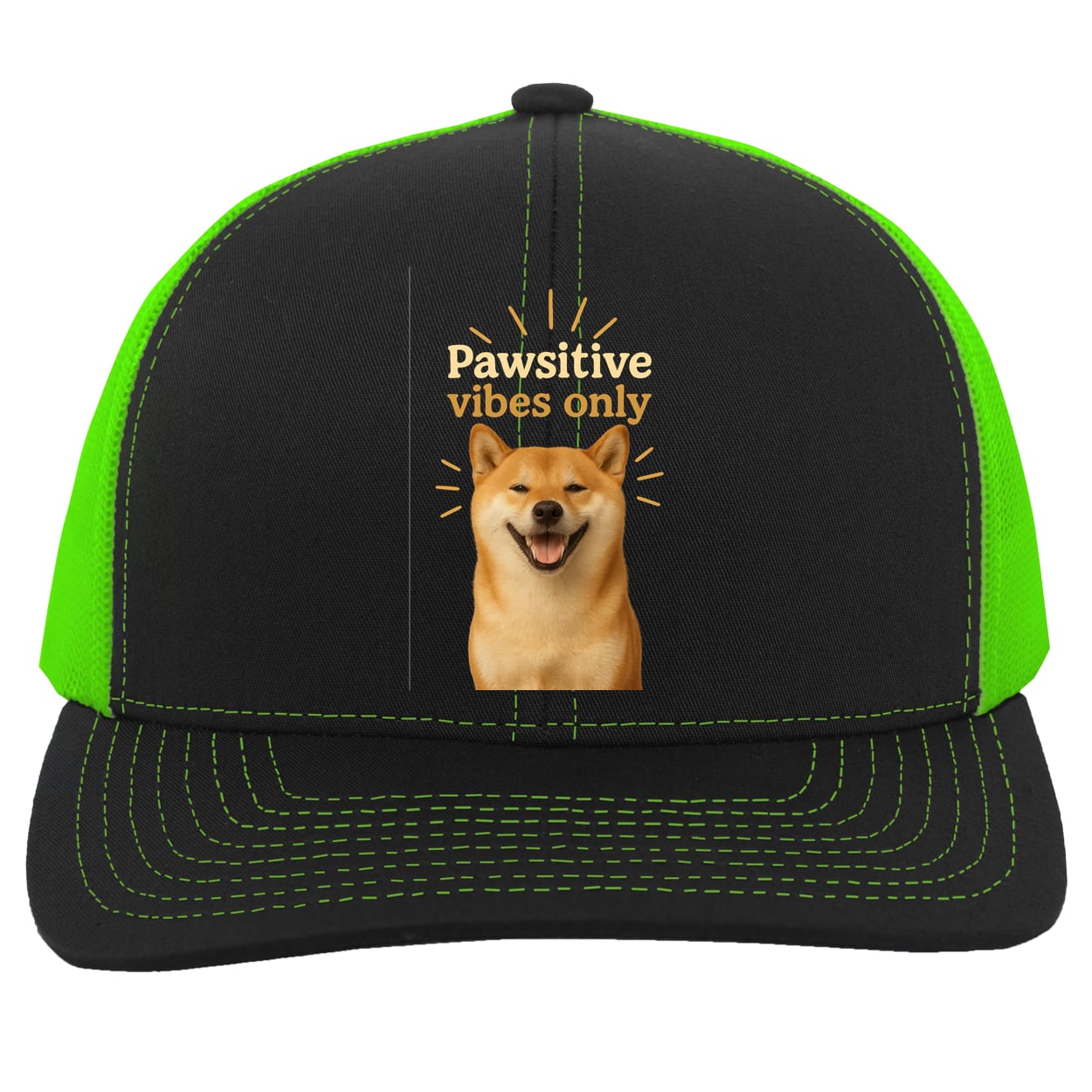 104C Trucker Snap Back - Black/Neon Green