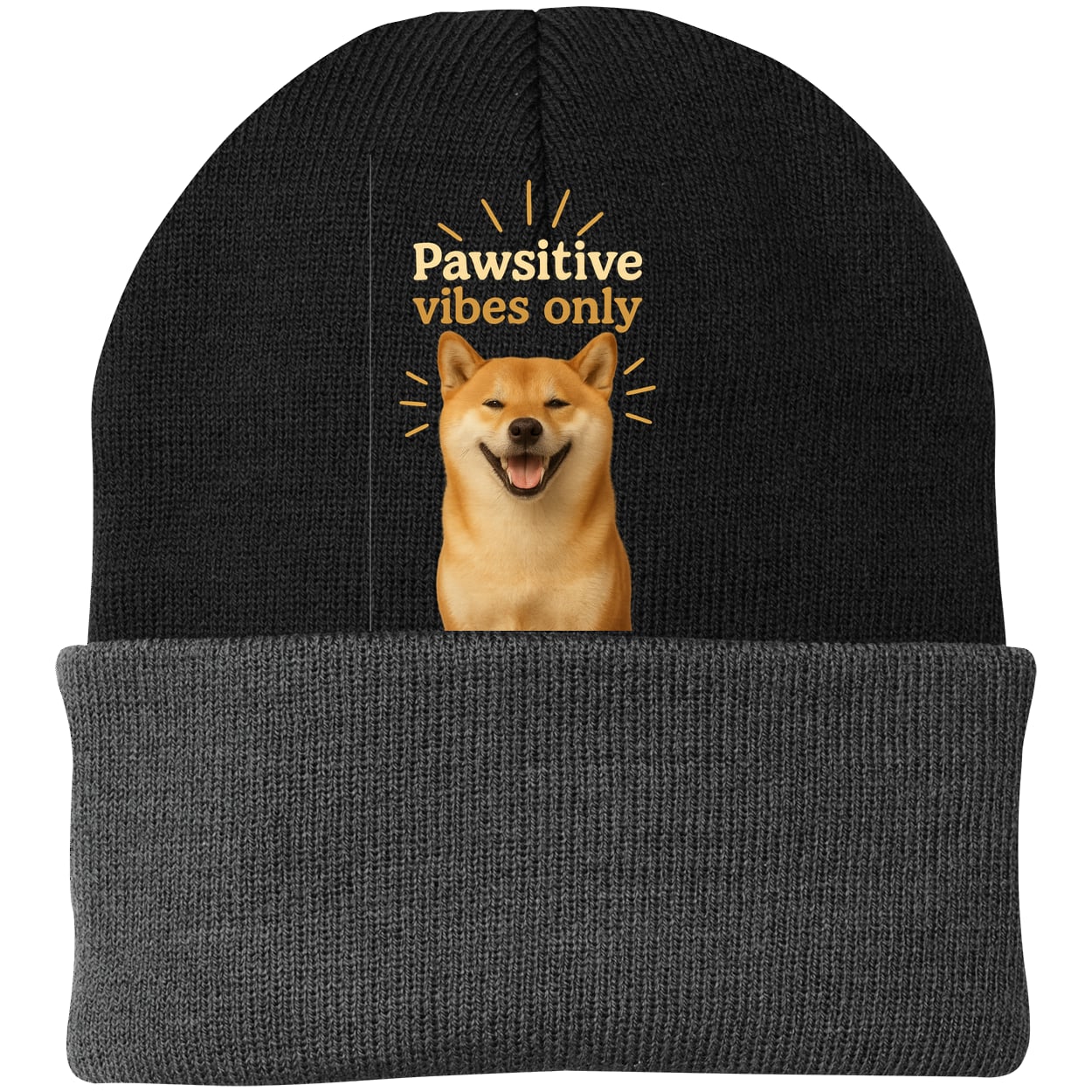 CP90 Port & Company Knit Beanie - Black/Gray