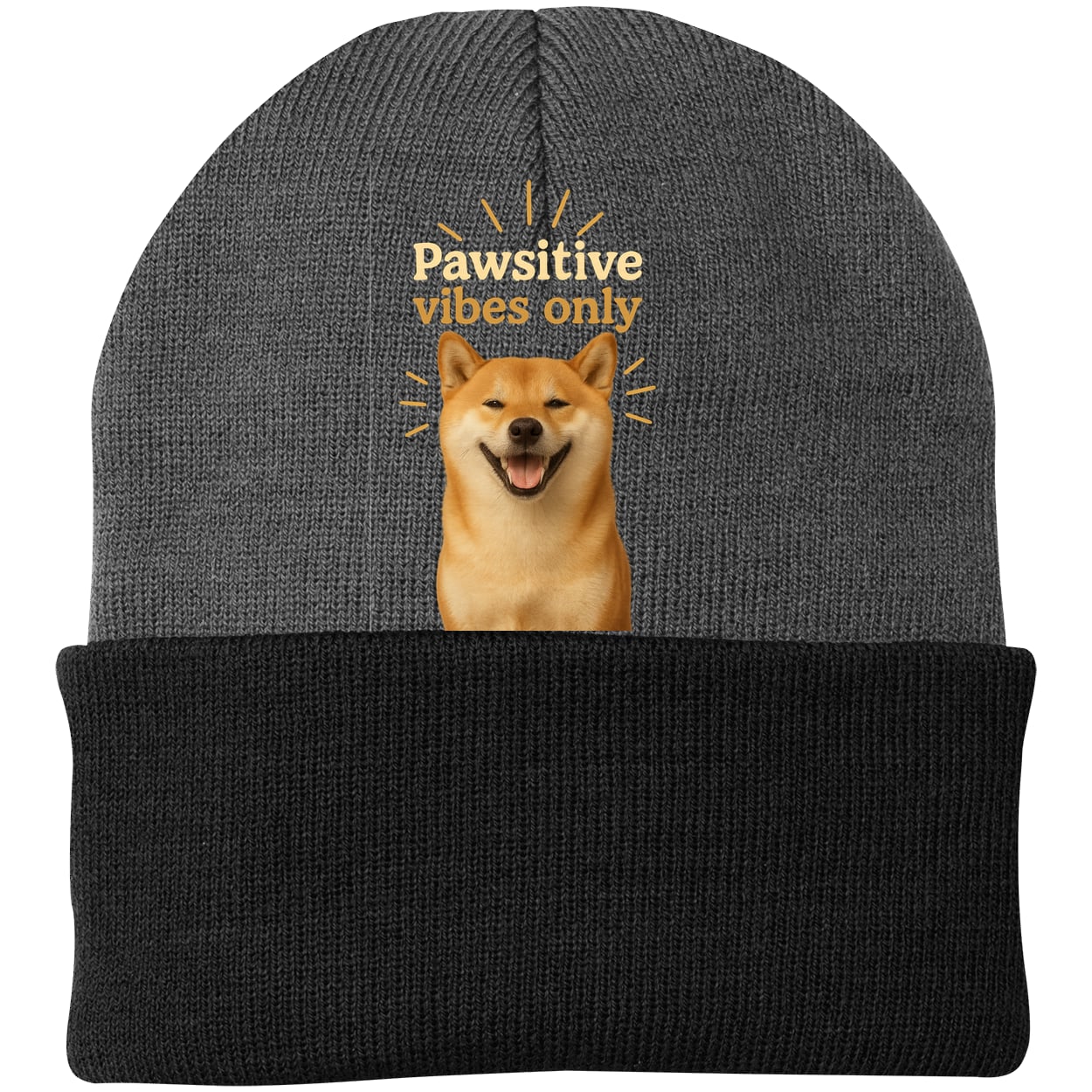 CP90 Port & Company Knit Beanie - Athletic Oxford/Black