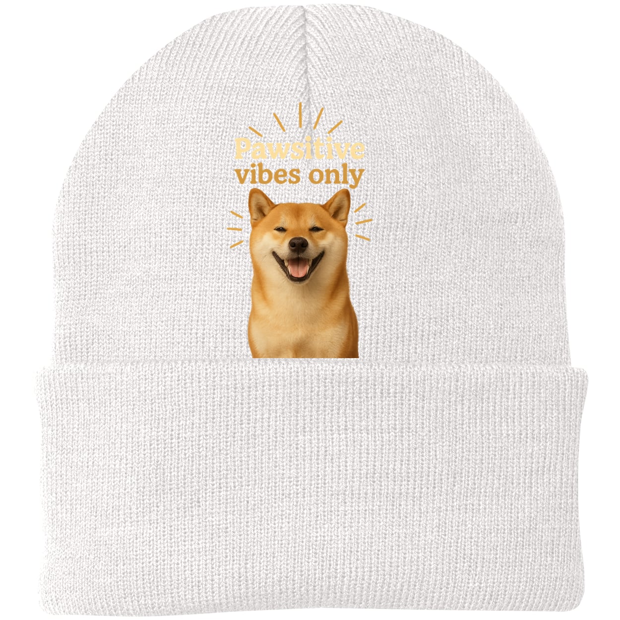 CP90 Port & Company Knit Beanie - White