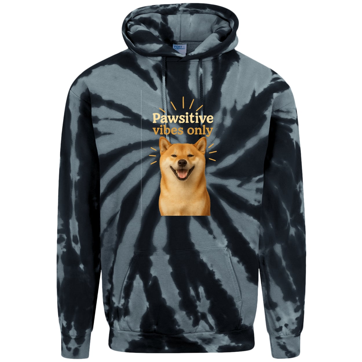 PC146 Port & Company Adult Tie-Dye Pullover Hoodie - Black
