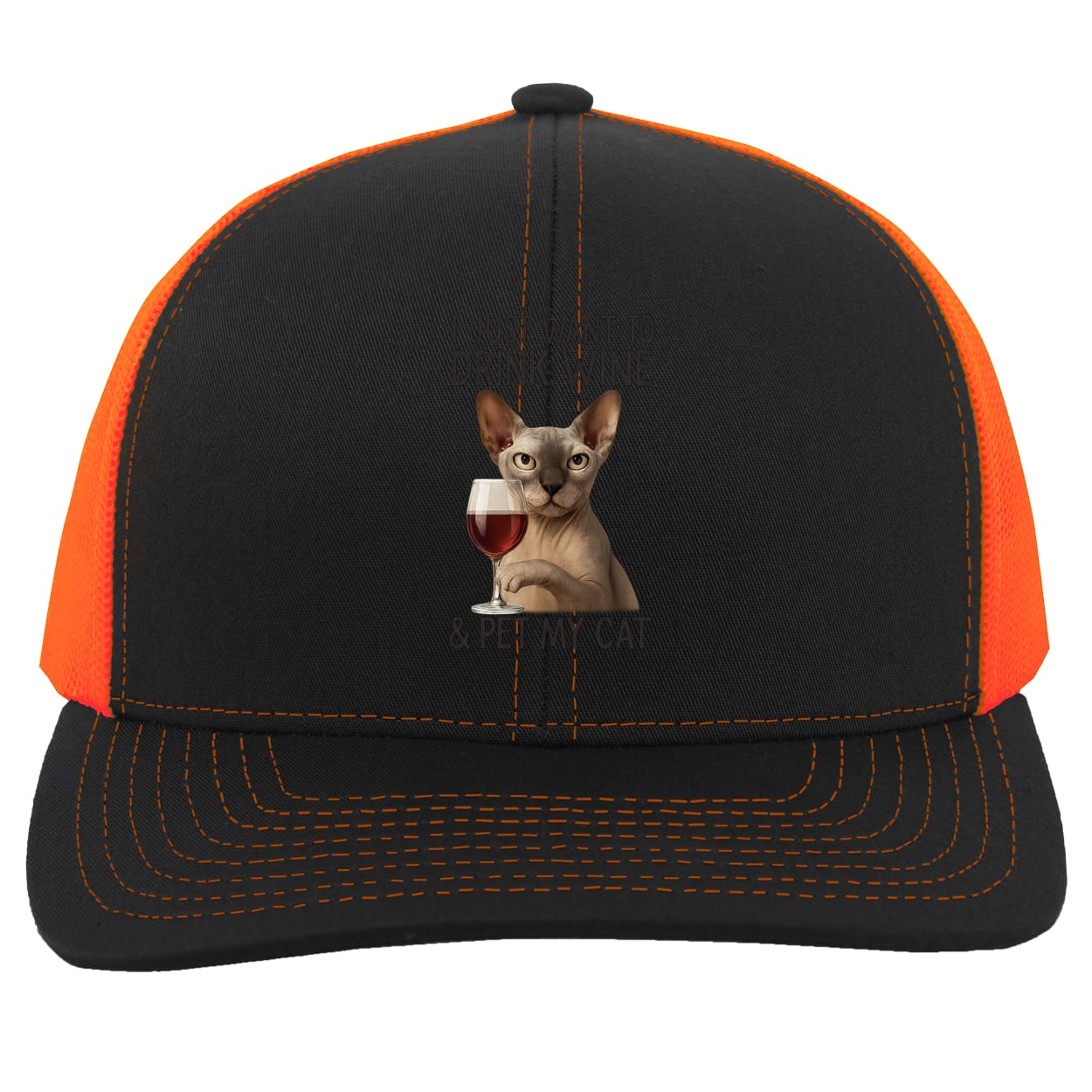 104C Trucker Snap Back - Black/Neon Orange