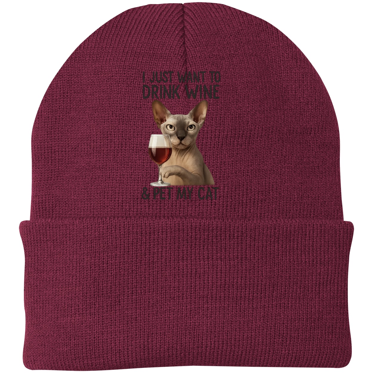 CP90 Port & Company Knit Beanie - Maroon
